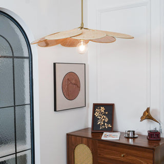 Petals Bloom Oriental Rattan Pendant Light