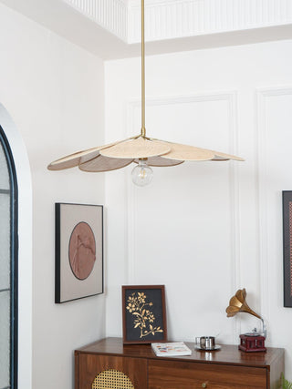 Petals Bloom Oriental Rattan Pendant Light