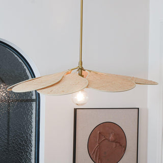 Petals Bloom Oriental Rattan Pendant Light