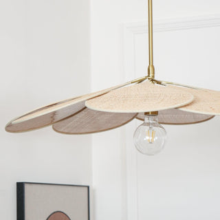 Petals Bloom Oriental Rattan Pendant Light