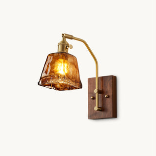 Orion Rustic Wood & Brass Wall Sconce
