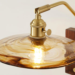 Orion Rustic Wood & Brass Wall Sconce