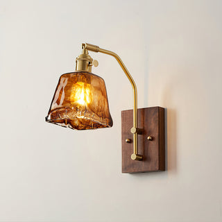 Orion Rustic Wood & Brass Wall Sconce