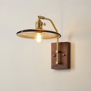 Orion Rustic Wood & Brass Wall Sconce