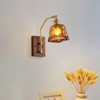 Orion Rustic Wood & Brass Wall Sconce
