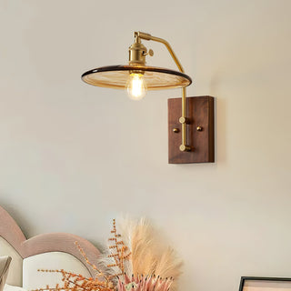 Orion Rustic Wood & Brass Wall Sconce