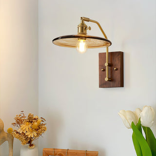 Orion Rustic Wood & Brass Wall Sconce
