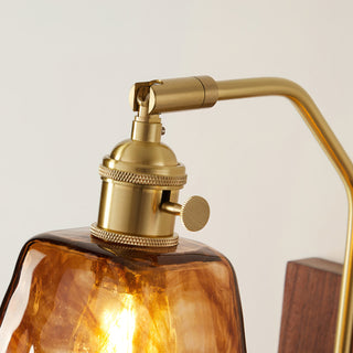 Orion Rustic Wood & Brass Wall Sconce