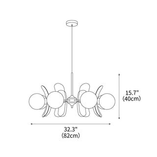 Phosphorescent Modern Glass Chandelier