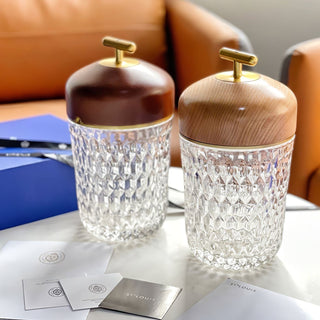 Pine Textured Glass Table Lamp