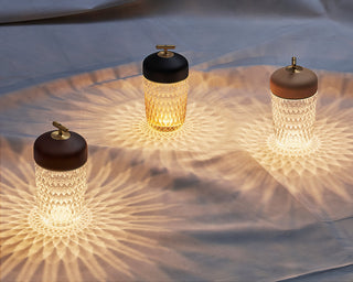 Pine Textured Glass Table Lamp