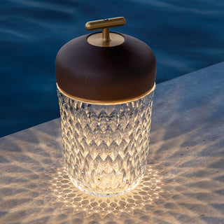 Pine Textured Glass Table Lamp