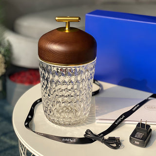 Pine Textured Glass Table Lamp