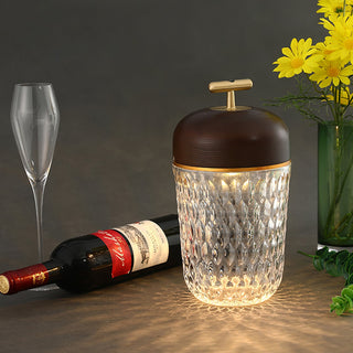 Pine Textured Glass Table Lamp