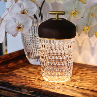 Pine Textured Glass Table Lamp