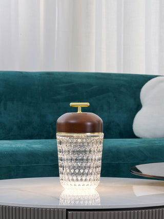 Pine Textured Glass Table Lamp