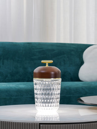 Pine Textured Glass Table Lamp