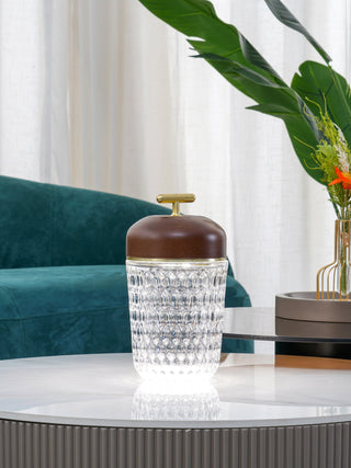 Pine Textured Glass Table Lamp