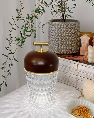 Pine Textured Glass Table Lamp