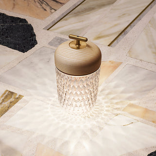 Pine Textured Glass Table Lamp