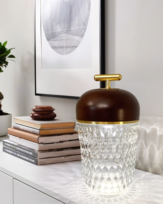 Pine Textured Glass Table Lamp