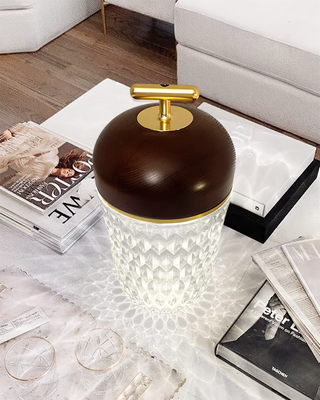 Pine Textured Glass Table Lamp