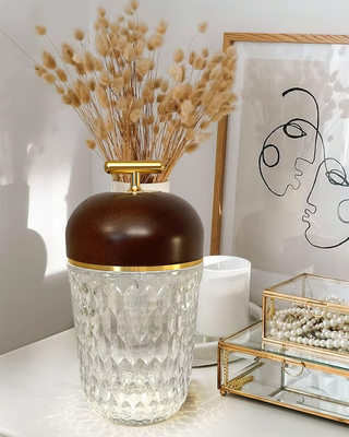 Pine Textured Glass Table Lamp