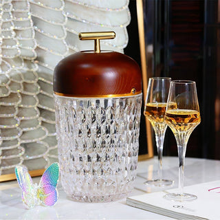 Pine Textured Glass Table Lamp
