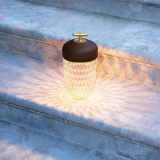 Pine Textured Glass Table Lamp