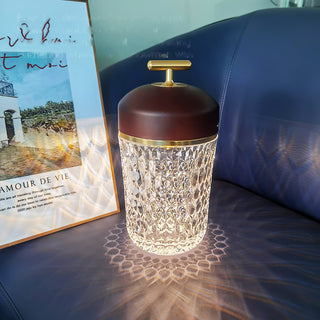 Pine Textured Glass Table Lamp