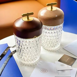 Pine Textured Glass Table Lamp