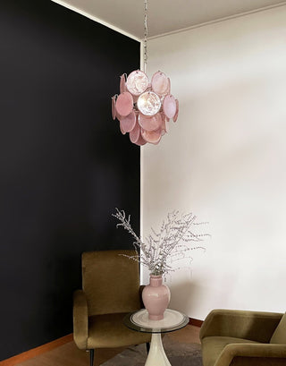 Aurora Chandelier Pink Murano Glass Disc Vintage Charm - Blowlighting