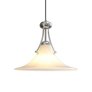 Pittman Chrome White Glass Pendant Light
