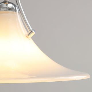 Pittman Chrome White Glass Pendant Light