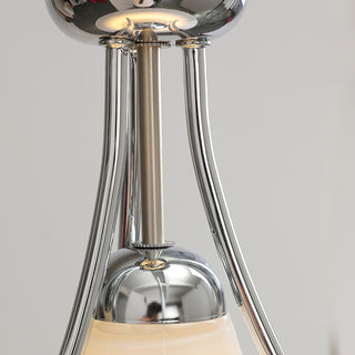 Pittman Chrome White Glass Pendant Light