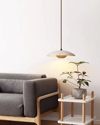 Plate Wabi-Sabi Travertine Pendant Light