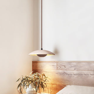 Plate Wabi-Sabi Travertine Pendant Light