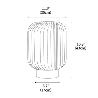Pleated Oriental Acrylic Table Light