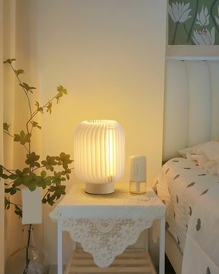 Pleated Oriental Acrylic Table Light