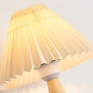 Pleated Retro Wood Fabric Wall Sconce