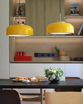 Podgy Mustard Enamel Pendant Light