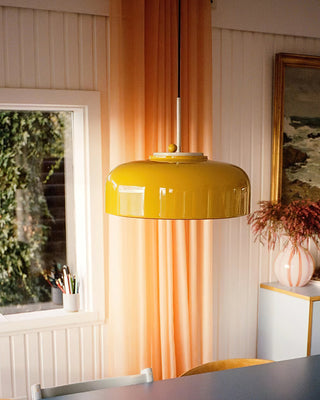 Podgy Mustard Enamel Pendant Light