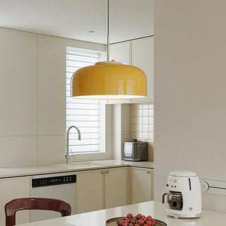 Podgy Mustard Enamel Pendant Light