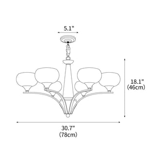 Pointed Retro Glass Chandelier