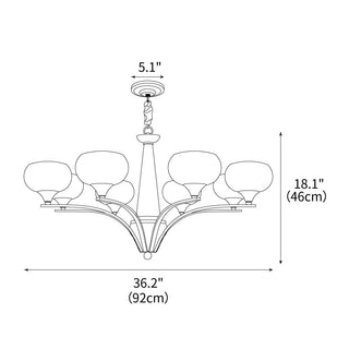 Pointed Retro Glass Chandelier