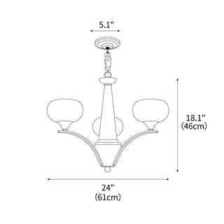 Pointed Retro Glass Chandelier