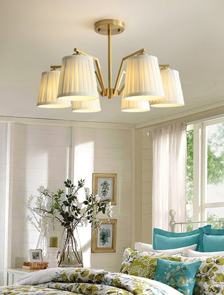 Celeste Ribbed Brass Chandelier