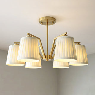 Celeste Ribbed Brass Chandelier