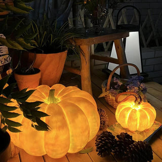 Portable Natural Resin Pumpkin Table Light