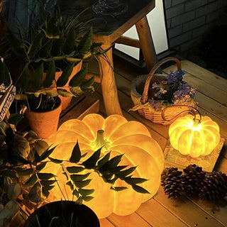 Portable Natural Resin Pumpkin Table Light